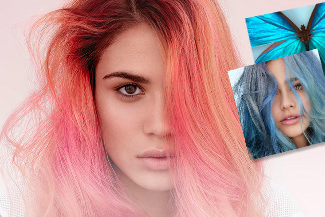 Colorations pêche et bleue temporaires